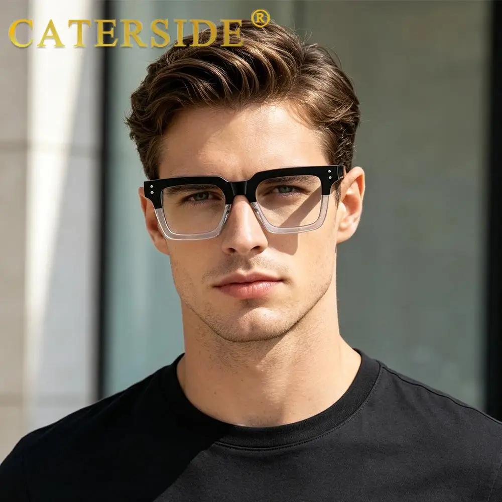 CATERSIDE Retro Herren Anti-Blaulicht-Brille Hochwertige Tr-90 Eckige Brillengestelle Damen Computer-Lese-Schutzbrille – Detail 18