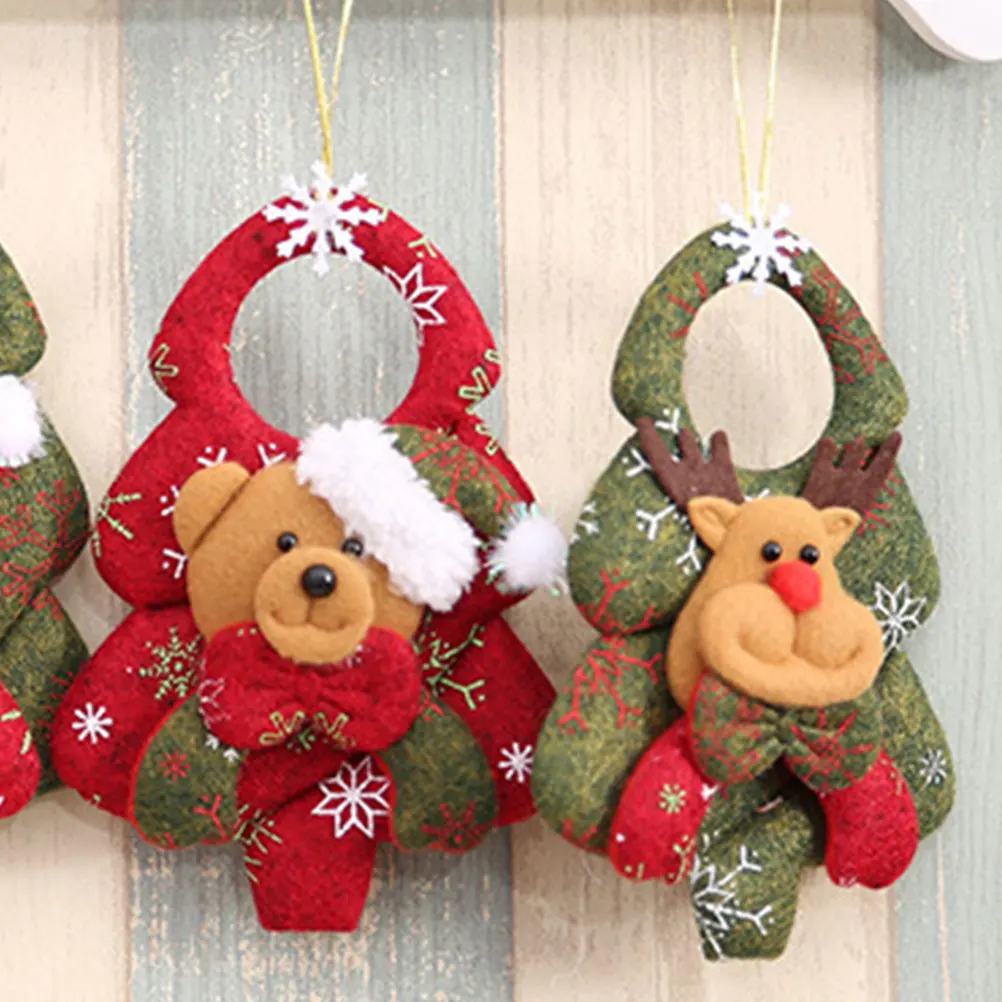

2Pcs Santa Pendant Christmas Tree Ornament Premium Material Xmas Hanging Decoration Elk Bear Winter Festival Decor
