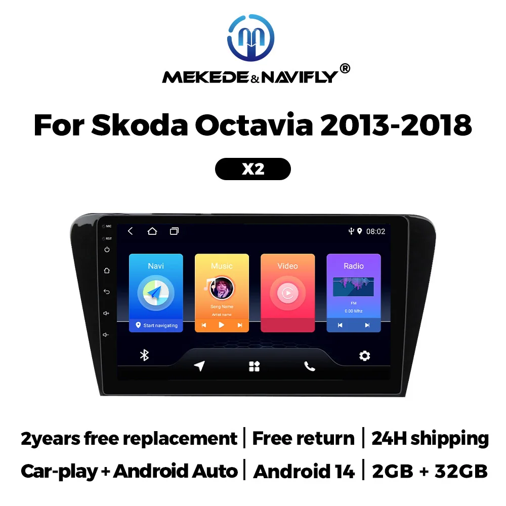 

MEKEDE 10 Inch Car Radio For Skoda Octavia 2013 2014 2015 2016 2017 2018 Automotive Multimedia Wireless Carplay Split Screen