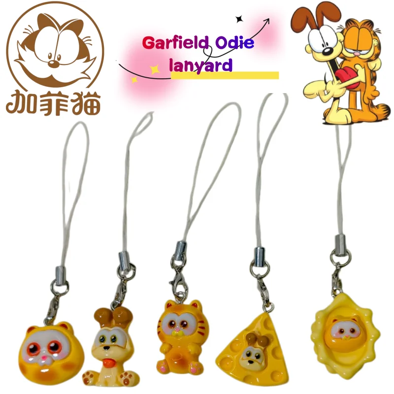 

Garfield Odie Lanyard Keychain High-Quality Cartoon Figurine Creative Car and Backpack Pendant Birthday Gift for Men and Women