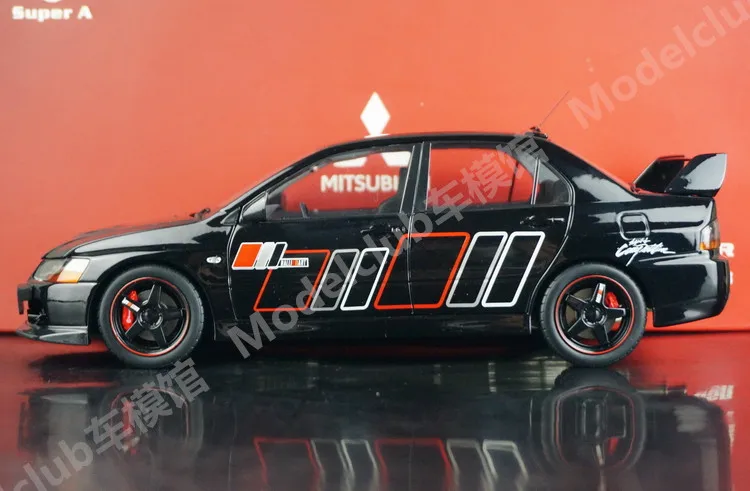 Super A 1:18 Lancer EVO IX RA Black JDM Simulation Limited Edition All Open Alloy Metal Static Car Model Toy Gift
