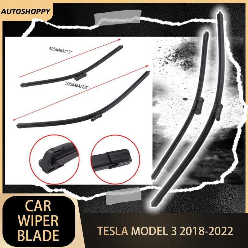 

28+17 For Tesla Model 3 2018 2019 2020 2021 2022 Car Front Windscreen Wiper Blade Brushes Accessories