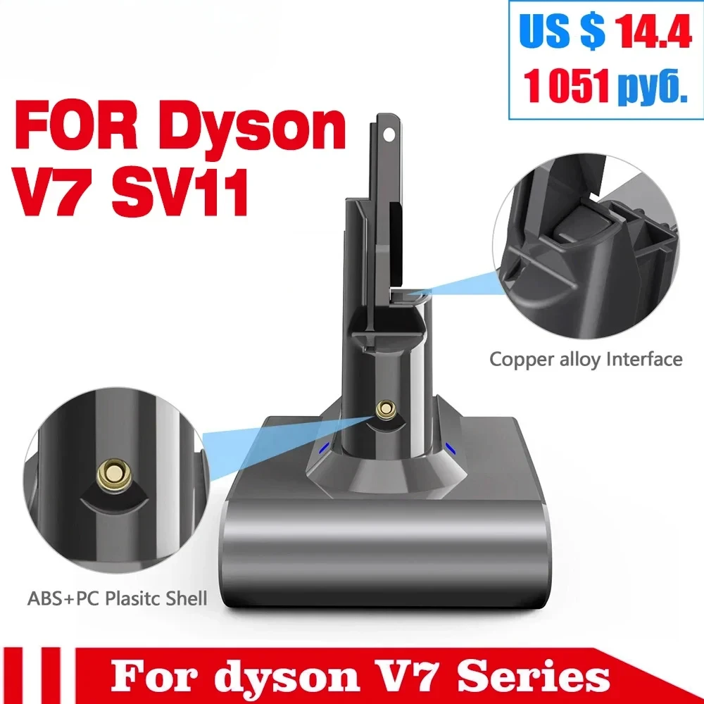 

NEW 12800mAh Vacuum Cleaner Battery for dyson v7 battery SV11 Series V7 FLUFFY Animal Rechargeable Bateria for dyson battery