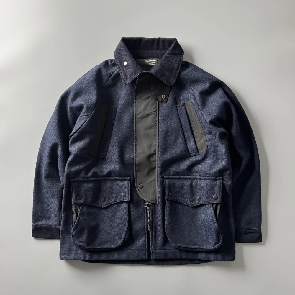 

Утепленная охотничья шерстяная куртка P933 в японском ретро-стиле, осенне-зимняя верхняя одежда для молодежи, свободного кроя, с длинными рукавами, на молнии