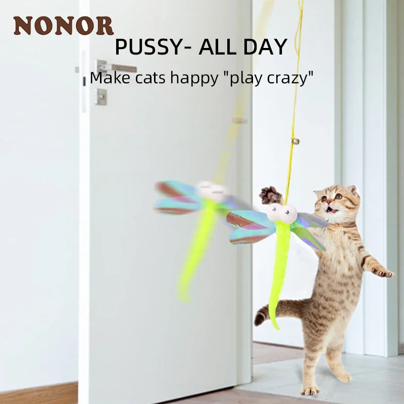 NONOR Simulation Mouse Cat Toy Funny Self-hey Hanging Door Retractable Cat Stick Scratch Rope Mouse Interactive Toy Cat Supplies