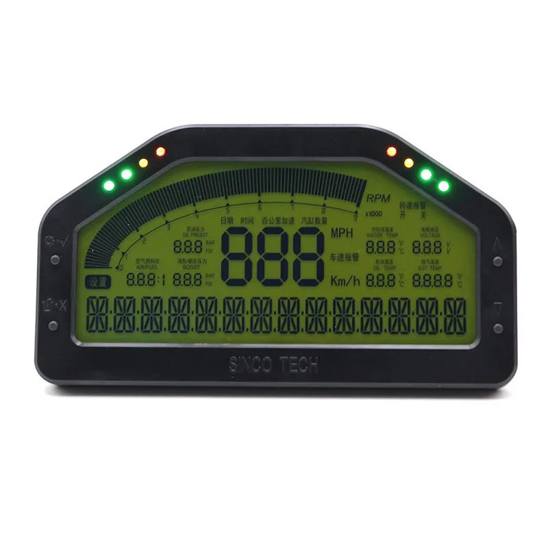 Car Racing Parts 908 6.5 Inch LCD Screen Display Dashboard With Multi-function Gauge Full Sensor Kit