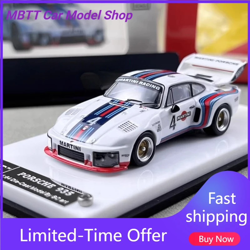 

In Stock SC Art 1:64 Scale Porsche 935 Martini Livery Die Cast Car Model Gifts for Boys During the Holidays