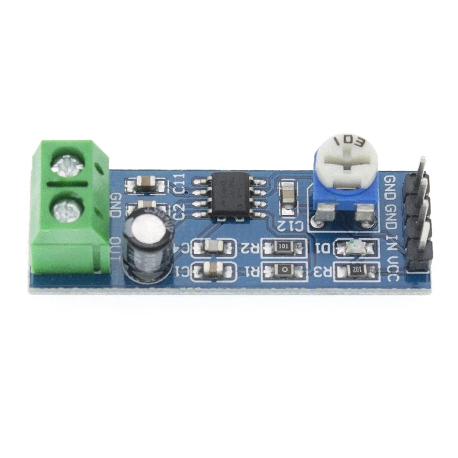LM386 Audio Amplifier Module 200 Times 5V-12V Input 10K Adjustable Resistance