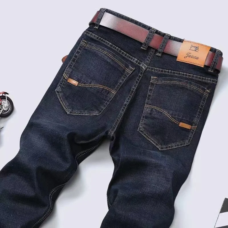 Neue Männer Licht Luxus Stretch Slim Fit Hosen Komfortable Weiche Business-Mode Gerade Casual Denim Hosen Männliche Marke Kleidung