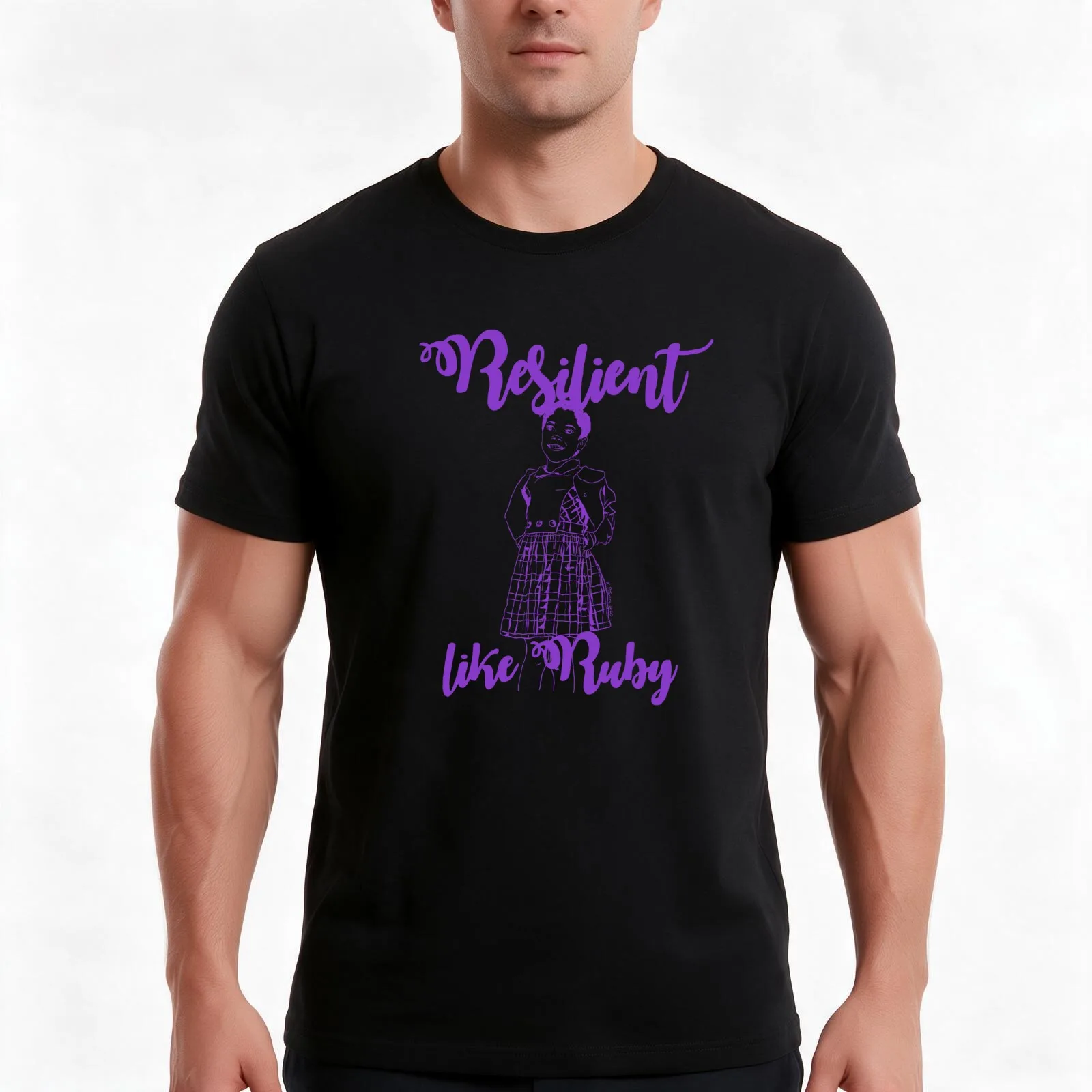 Resilient Like Ruby T-Shirt, Summer Casual Cotton Tee, Oversized Streetwear Tops, Vintage Graphic Print, Loose Fit Short Sleeve