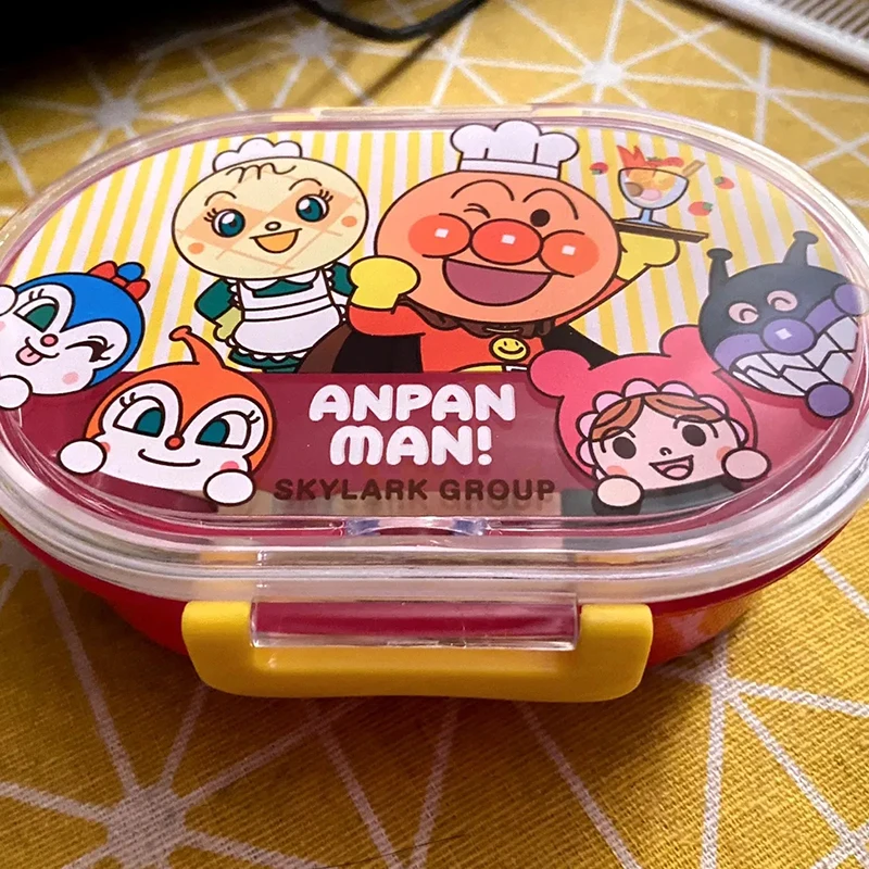 Kawaii Anpanman Plastic Bento Box Cartoon Mini Fruit Storage Box Snack Box Children Dinner Pail Anime Peripheral Tableware Gift