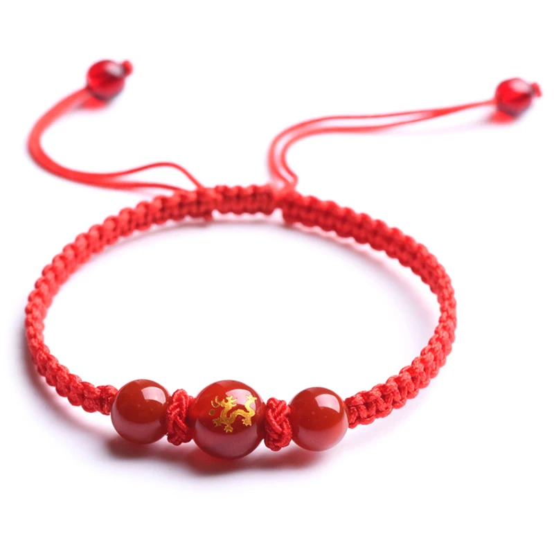 2024 Fashion Dragon Year Lucky Red Rope Bracelet For Women Female Chinese Style Pixiu Braided Bracelet Near Year Jewelry Gifts