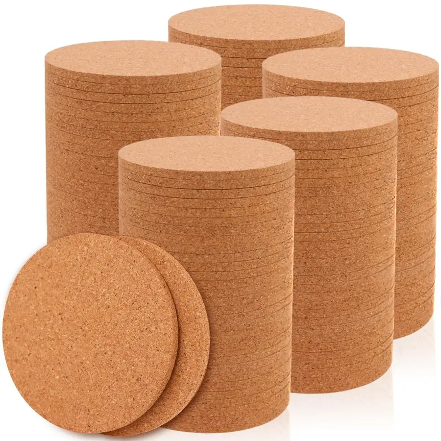 

Набор из 4 многоразовых круглых термостойких подставок из пробки для напитков, чая или кофе, 4 дюйма, для бара и стола