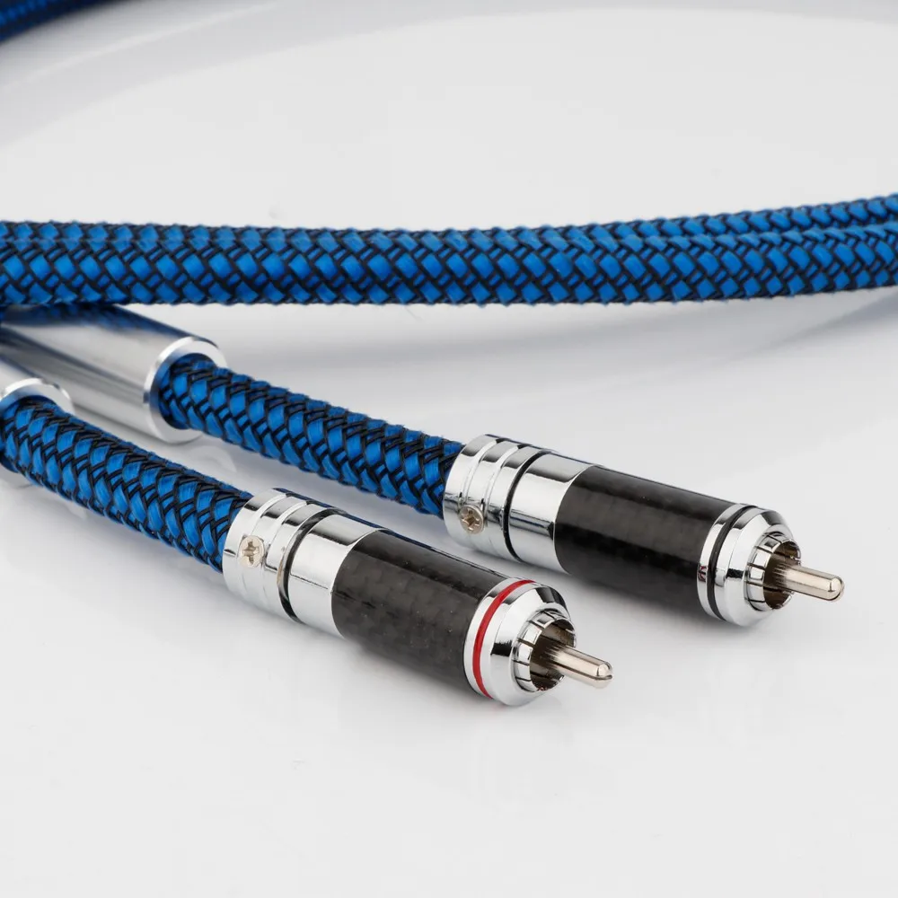

Preffair 1 пара 6N посеребренных аудиокабелей RCA с углеродным волокном 2RCA на 2RCA штекер Hi-Fi двойные соединительные кабели RCA
