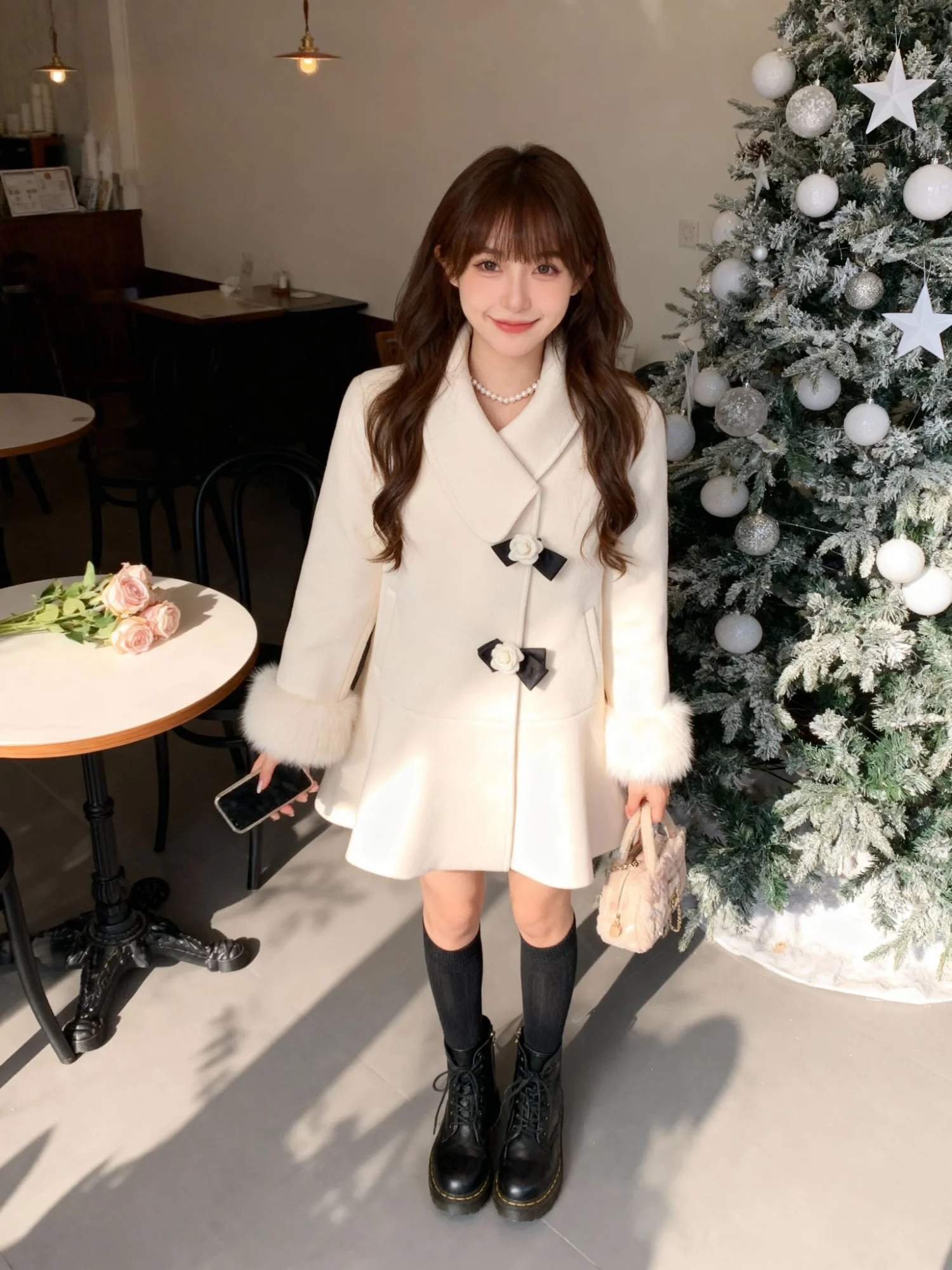 

Cisas Ballet Camellia Small Size Women's Jaet 2025 Winter New Sle High Aosphere Sensation QY003 Polyester Fiber