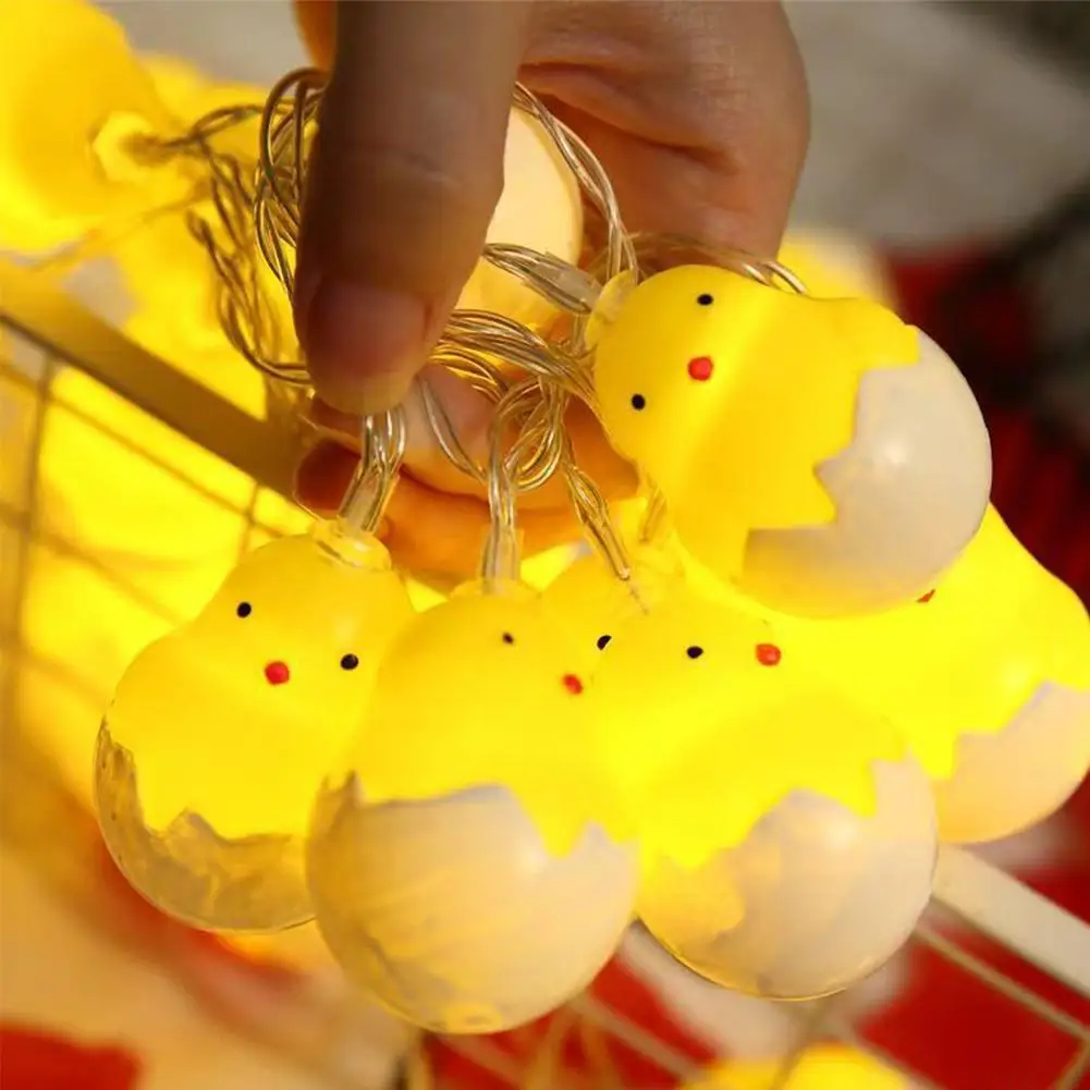 1 סט מנורת פסח LED עם חוט שבור, מנורת ביצה צהובה קטנה לתוך הבית ולחוץ, מנורות דקורטיביות