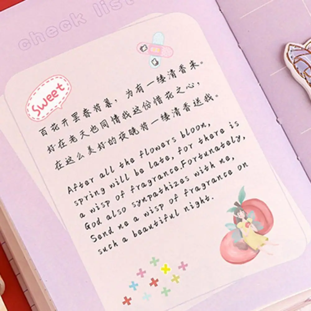 Useful Diary Book Fine Workmanship 112 Sheets Cartoon Pattern Schedule Book Ribbon Bookmark Student Scrapbook Home Supplies