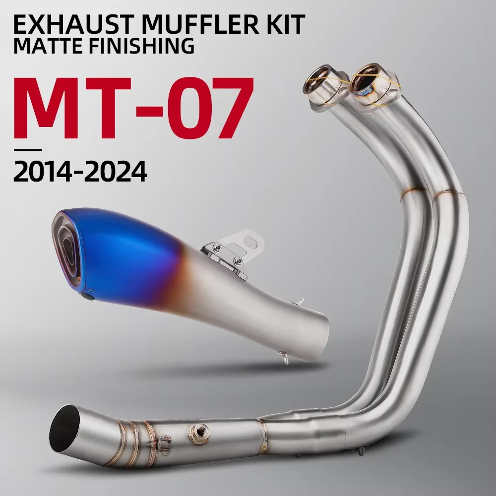 

Motorcycle Exhaust Full System Escape Silencer Slip on Front Link Pipe Muffler For Yamaha MT07 FZ07 2014-2024 xsr700