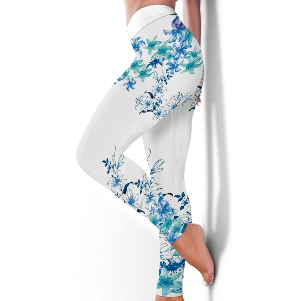 New 3D Fashion Butterfly Pattern Printed Women's Yoga Pants Autumn And Winter High Waist Legging Push Up Sport Training Pants
