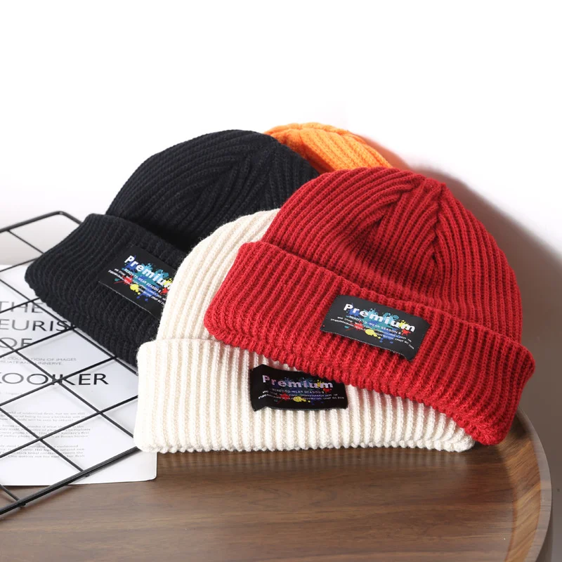 Q2 Korean Women's Autumn And Winter Light Board Cloth Crimping Knitted Hat Outdoor Leisure Men's Warm Ear Protection Wool Hat