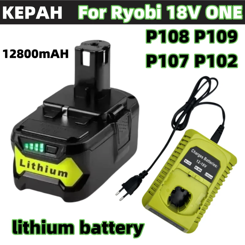 

12800mAH For RYOBI P108 18V One+ Plus Battery 18 Volt Lithium-Ion Power Tools P104 P107 RB18L50 RB18L20 P108 ryobi lithium