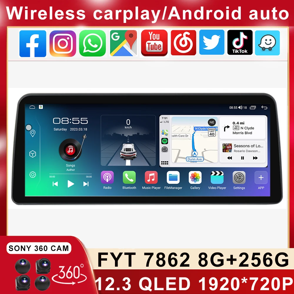 

4G LTE 1920 *720 QLED Screen For Opel Astra H 2006-2014 Android 12 Car Stereo Multimedia Video Player Head Unit Carplay Auto SWC