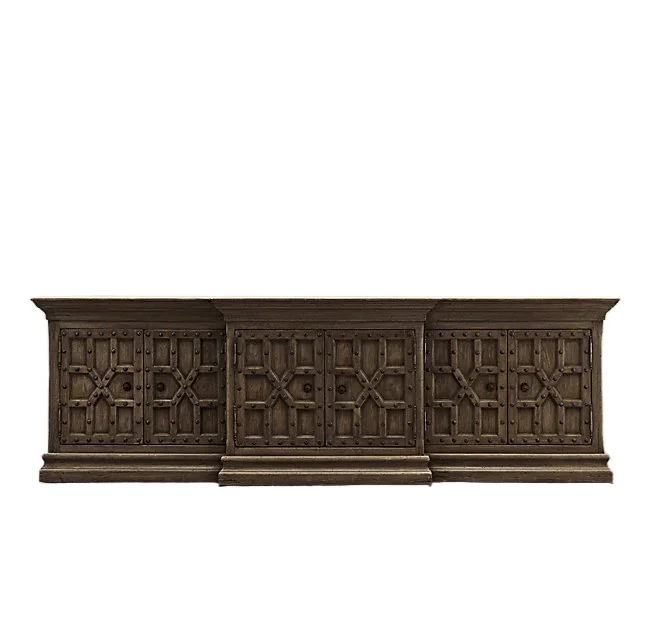 

American country solid wood TV cabinet, French retro villa model room can be customized dining room side cabinet RH furniture