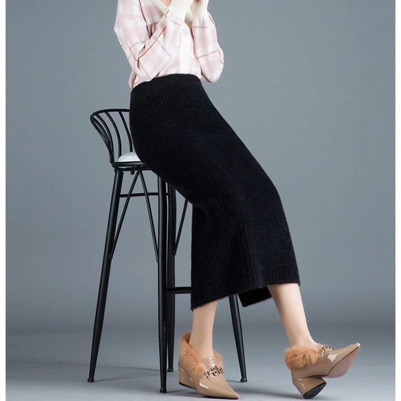 Female Skirt New Spring Summer Slim Casual Solid Color Button Lace Korean Style Office Lady Mid-calf Elegant Fashion Popularity