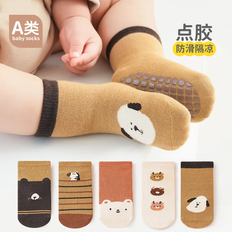 

Spring Autumn Sock Baby Boys Girls Anti-Slip Floor Socks Infant Kids Trampoline Shoes Children School Sports Mid Calf Long Socks