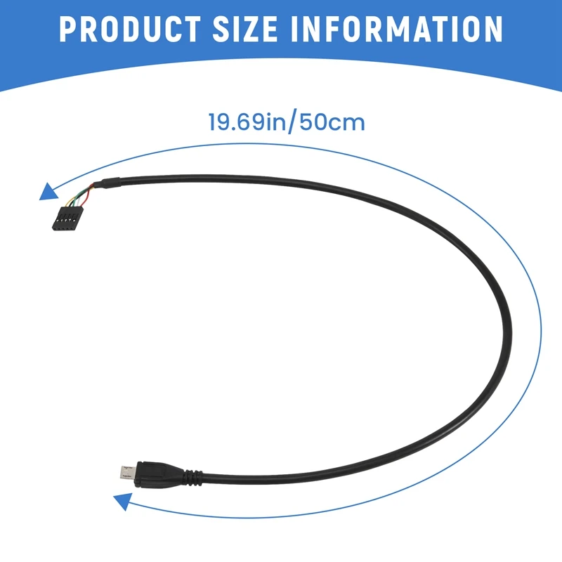 (2-Pack) 50CM 5 Pin Motherboard Female Header to Micro-USB Male Adapter Dupont Extender Cable (5Pin/Micro-USB) image 4