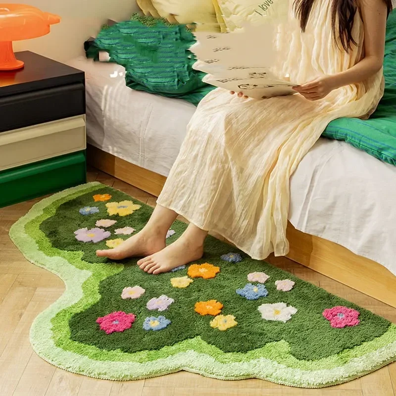 New 2024 Living Room Carpets Plants Flower Bedroom Rugs Soft Hallway Area Floor Pad Mats Doormat Aesthetic Home Art Decorations