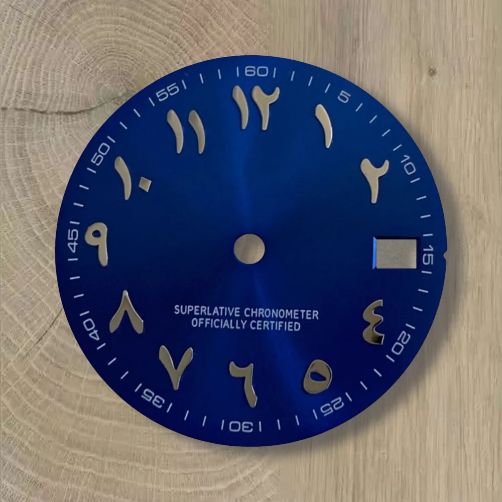 28,5 mm S-Logo, arabisches Zifferblatt, passend für NH35/NH36, japanisches Automatikwerk, hochwertiges Sunray-Zifferblatt, Uhrenmodifikationszubehör