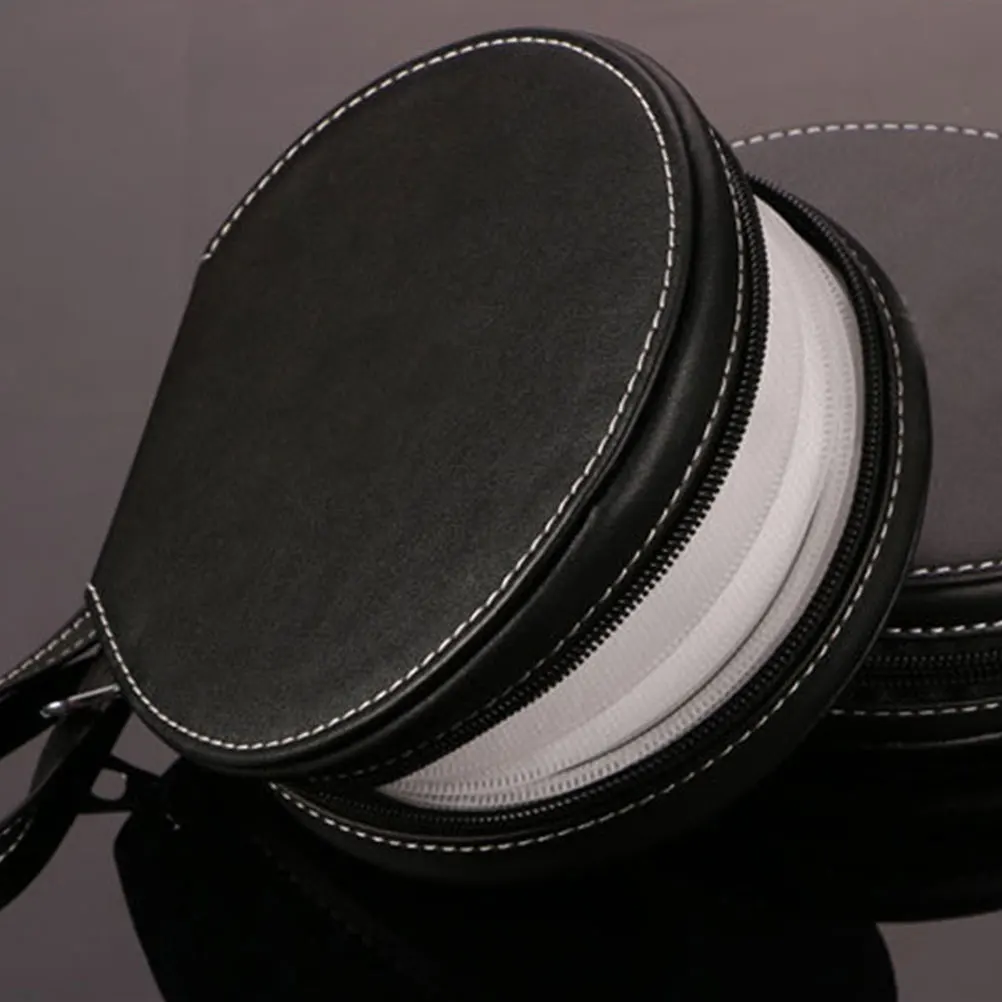 

Car Bag PP Material Zipper Pouch Compact ganizer Black Car CD Storage Bag Lightweight Portable Travel Business Trips Home