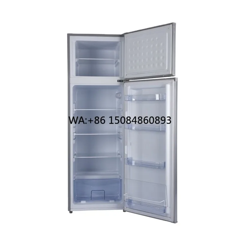 PV Solar Energy DC 12/24V Upright Double Door Freezer 268L Off Grid Top Cooling Refrigerator Outdoor Power Storage Device