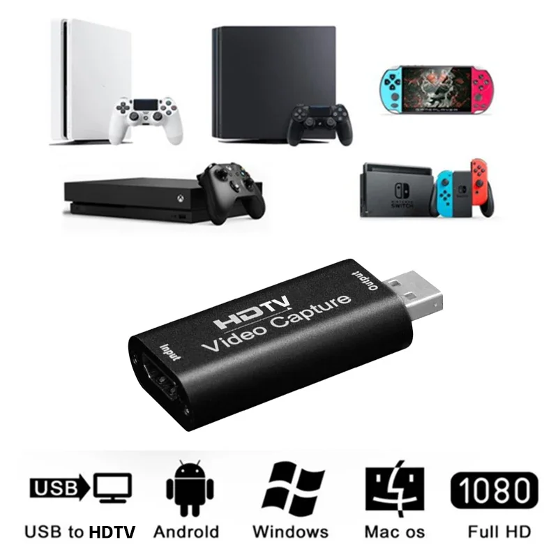 

HD 4K Video Capture Card USB30 20 HDTV Video Grabber Record Box For PS4 Game DVD Camcorder Camera Recording Live Streaming