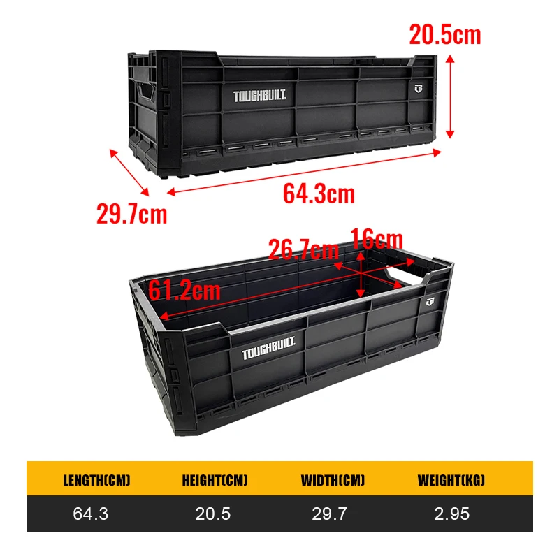 TOUGHBUILT TB-G1-A42-26 Folding Cardboard Storage Crates Organizer Storage Uncovered Laminated Tool Frame Accessories