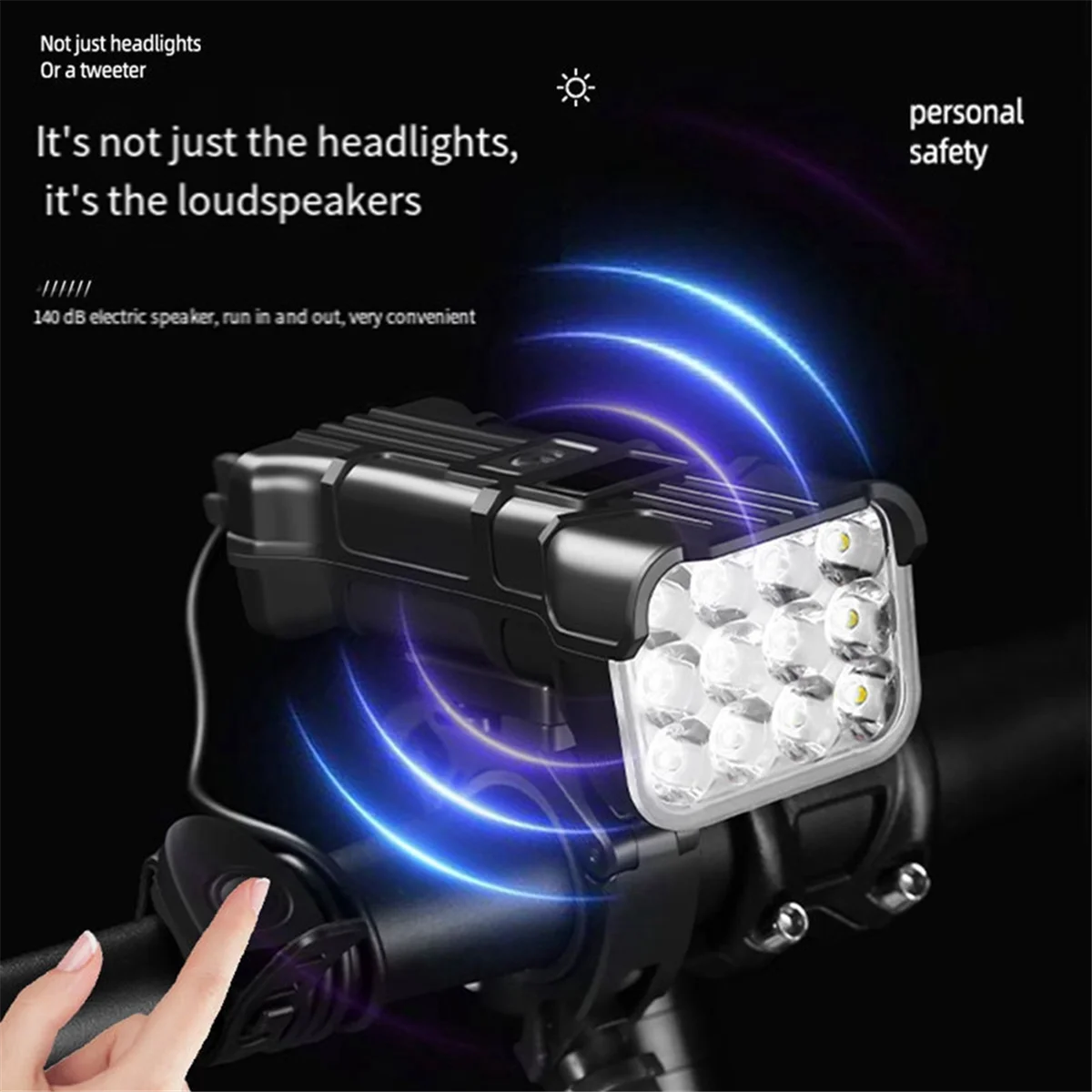 Bicycle Light 12 Lights Night Riding Bright Flashlight USB Rechargeable Outdoor Mountain Bike Riding