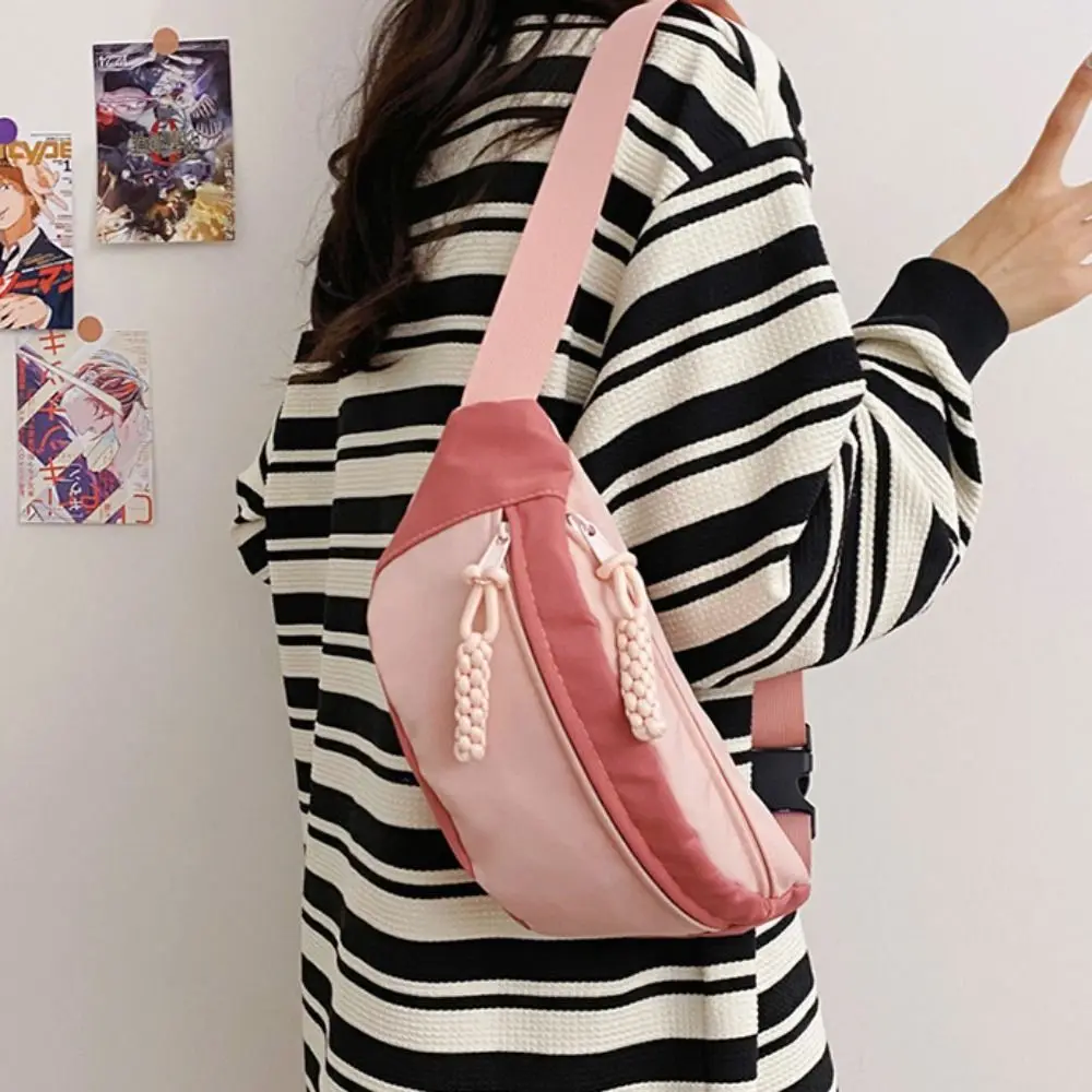 

Banana Bag Contrast Color Chest Bag Fanny Packs Half Moon Bag Crossbody Waist Pack Large Capcity Korean Style Running Waist Bag
