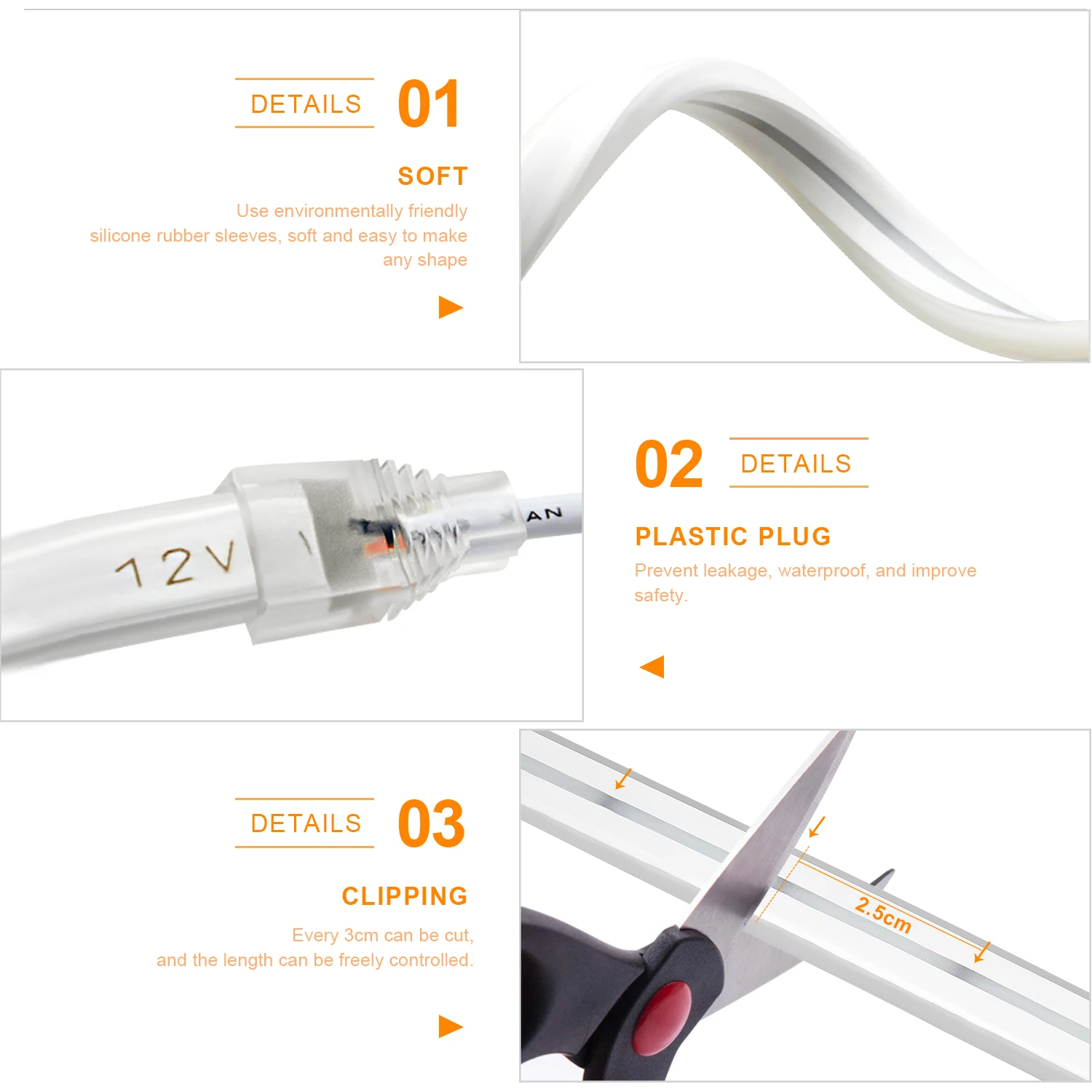 12V/24V Neon LED Strip, 1/2/3/4/5/10M IP65 Waterproof Neon Strip, With Touch Dimmer Controller For Indoor Outdoor Decor Lighting