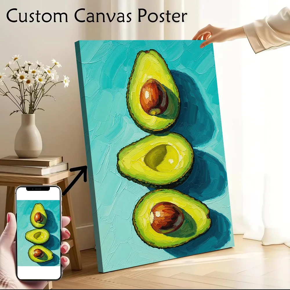 Stack of Avocados Painting Canvas Print Perfect Gift for Fans Lovers Personalized Wall Art Poster for Aesthetic Decoration Room