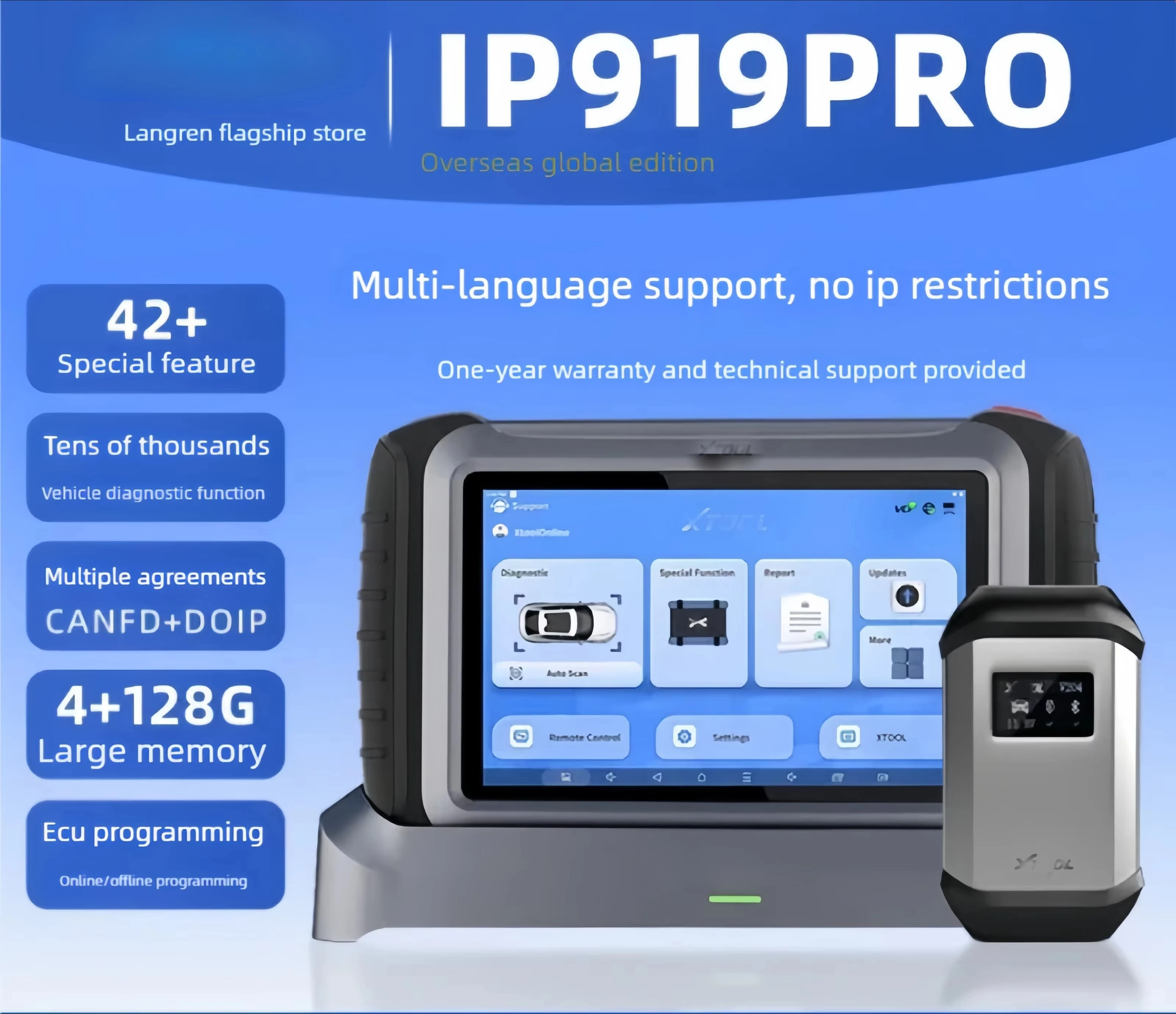 IP919Pro Automotive Fault Detector Supports Multilingual Conversion