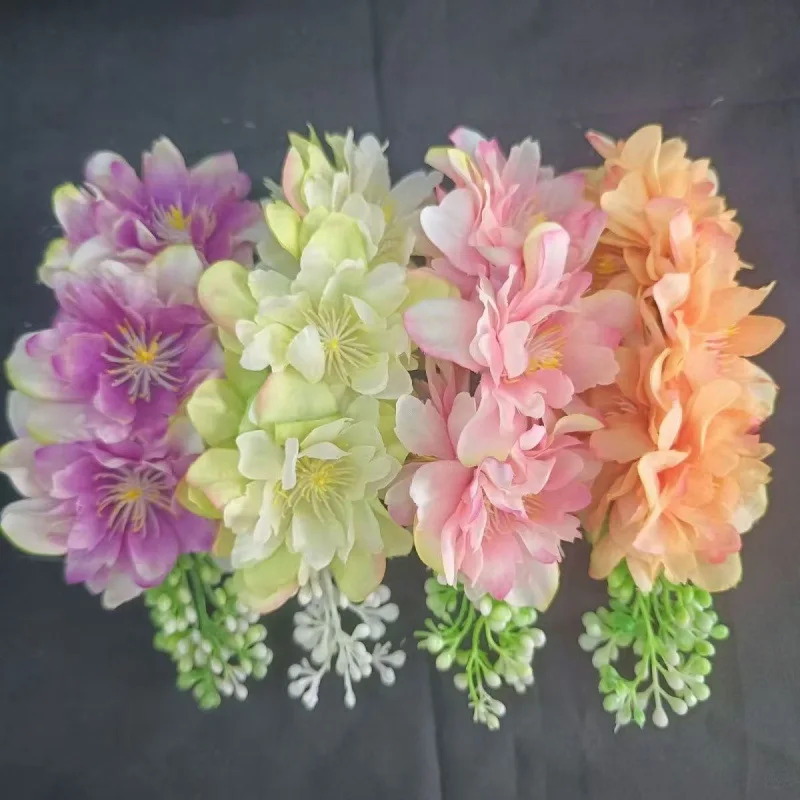 Bohemian Ethnic Colorful Artificial Flower Hair Clips Tropical Vacation Beach Party Photoshoot Hair Accessories For Women Girls