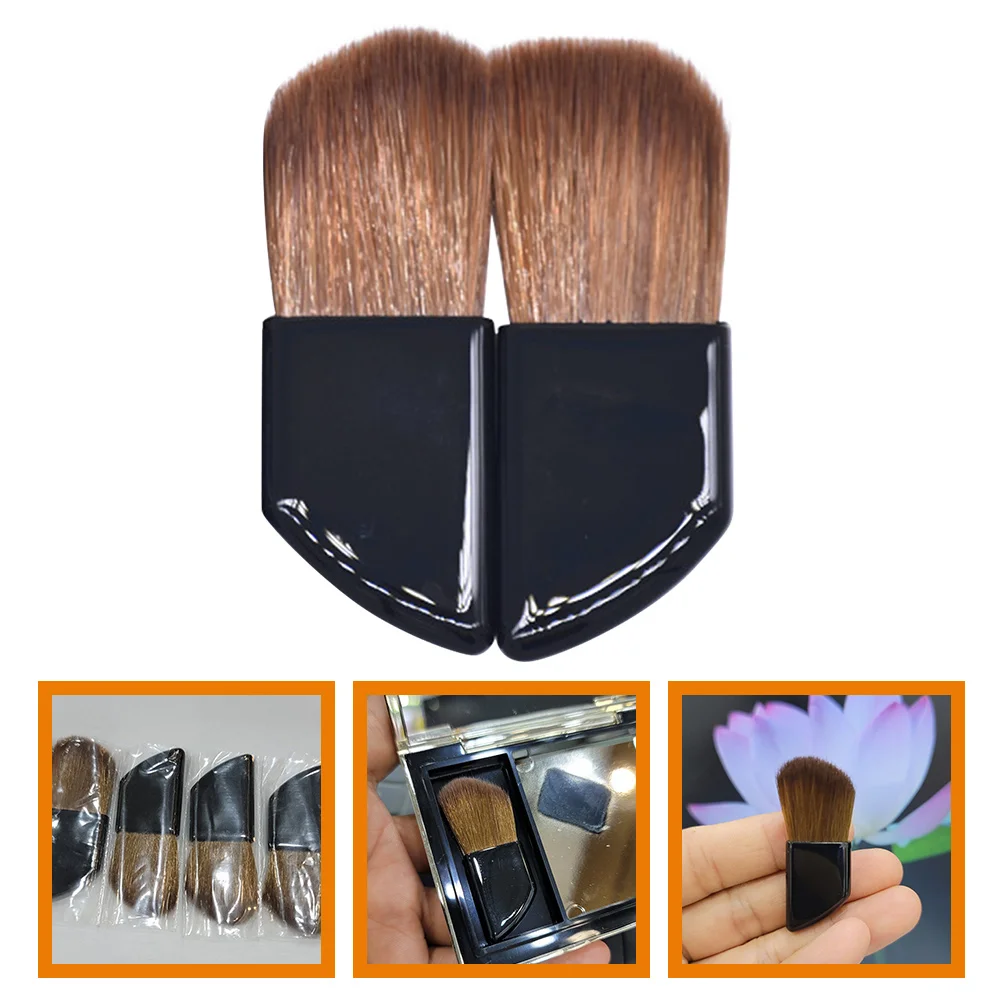 2 pezzi mini pennelli per fard pennello per fondotinta portatile formato da viaggio pennello per guance in nylon morbido set per trucco fondotinta