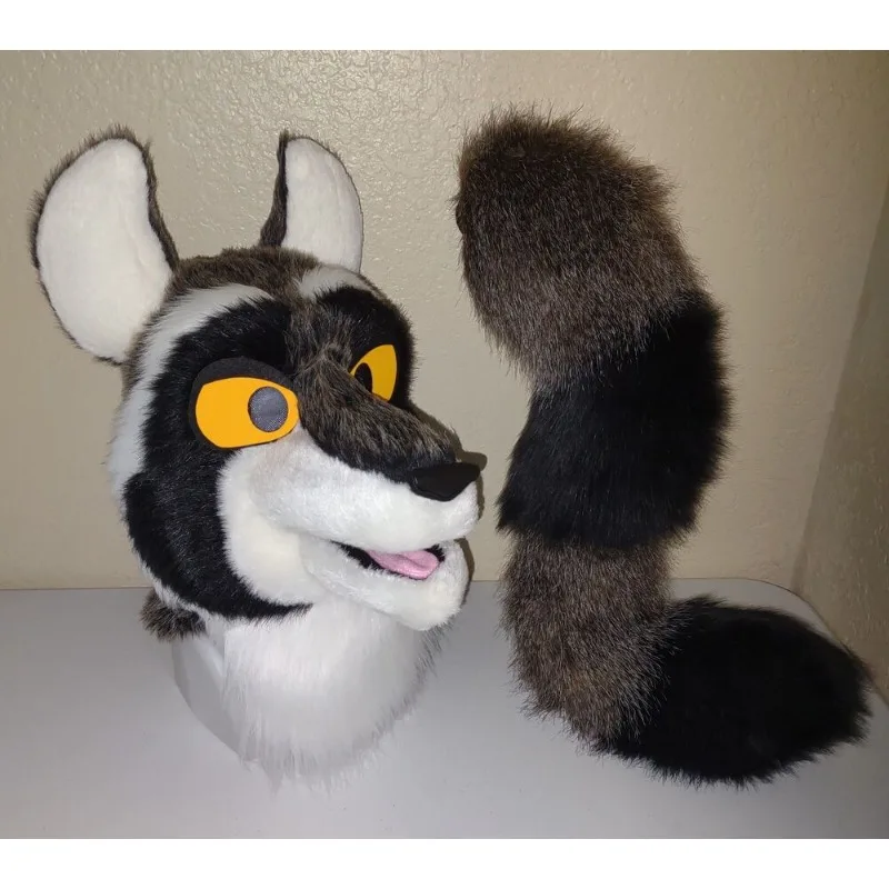 

Racoon Fursuit Partial Animal Costume Mascot Head and Tail Costume for Large-scale Events and Performances