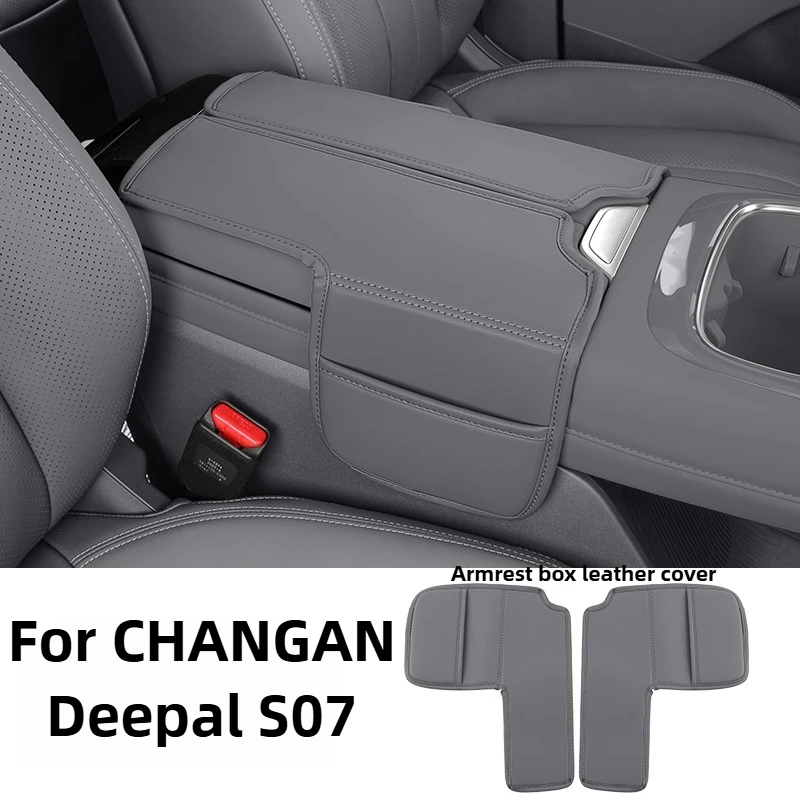 

Armrest Box Cover For CHANGAN Deepal S07 Accessories 2026/2025 Nappa Leather Anti-Scratch Case with Side Storage Bags 2023-2024