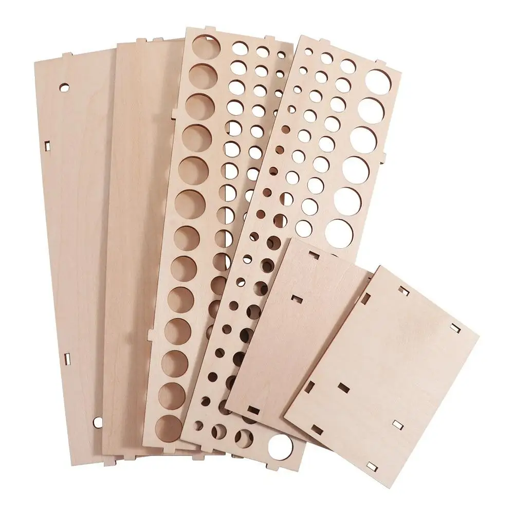 

Простая деревянная рамка, держатель для кистей, 67 отверстий, бытовой настольный органайзер, сделай сам, экономия места, подставка для сушки ручек, цветные карандаши