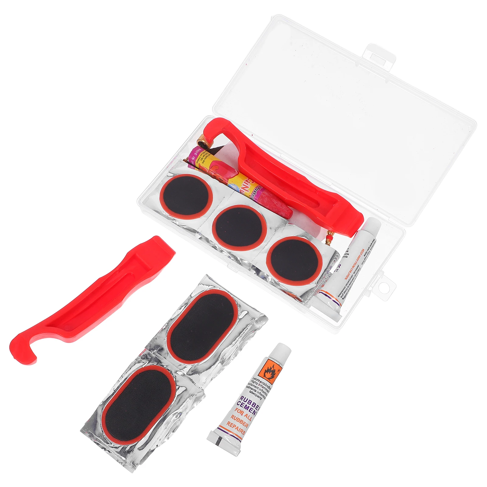 

1 Set Bike Tire Patch Kit: Professional Levers Tool With Glueless Patches Repair Tools For Car Motorcycle Bike Bicycle Tires