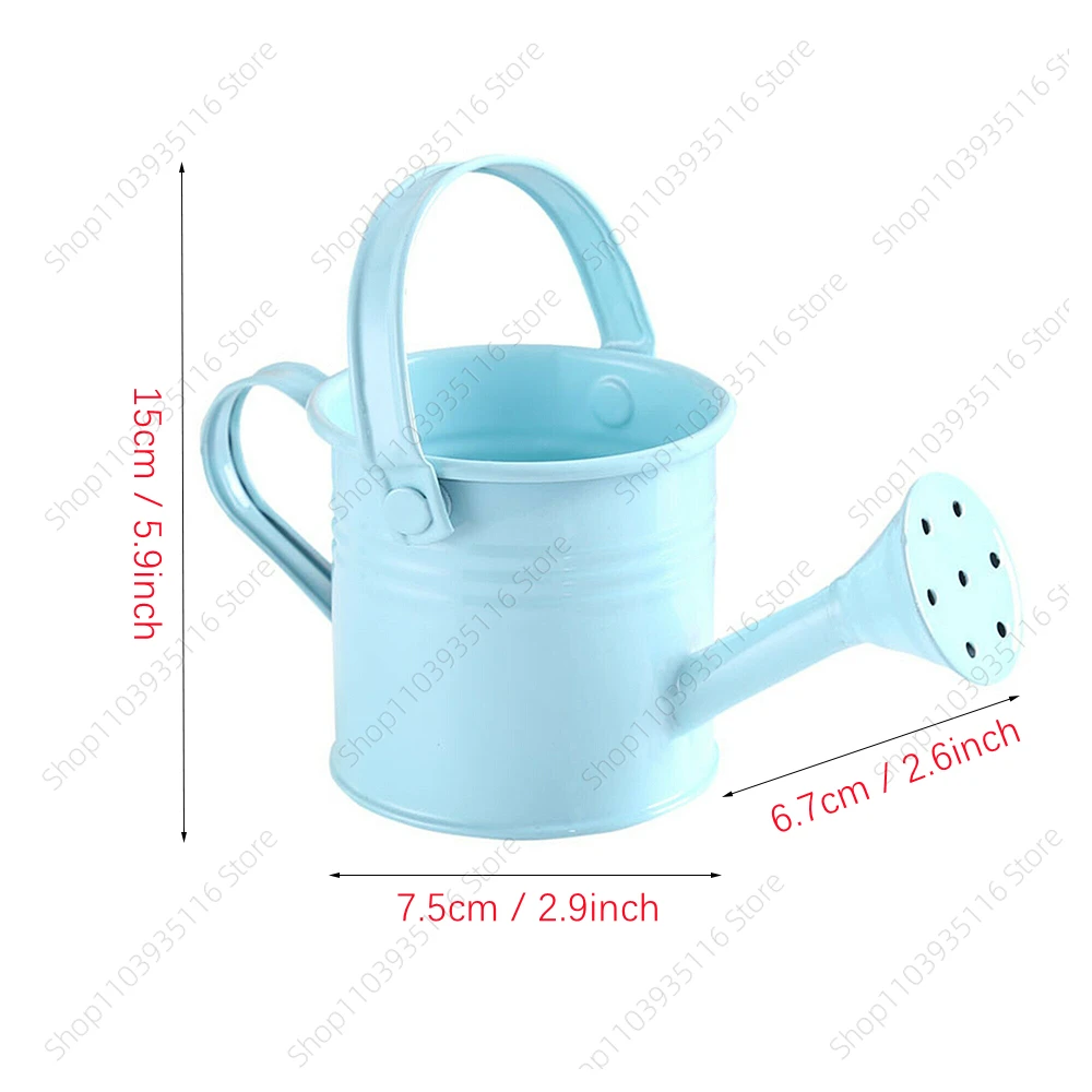 New Metal Watering Can Candy color Garden Flower Kettle Mini Small Water Spraying Pot Sprinkle  Large Capacity For Kids Adult