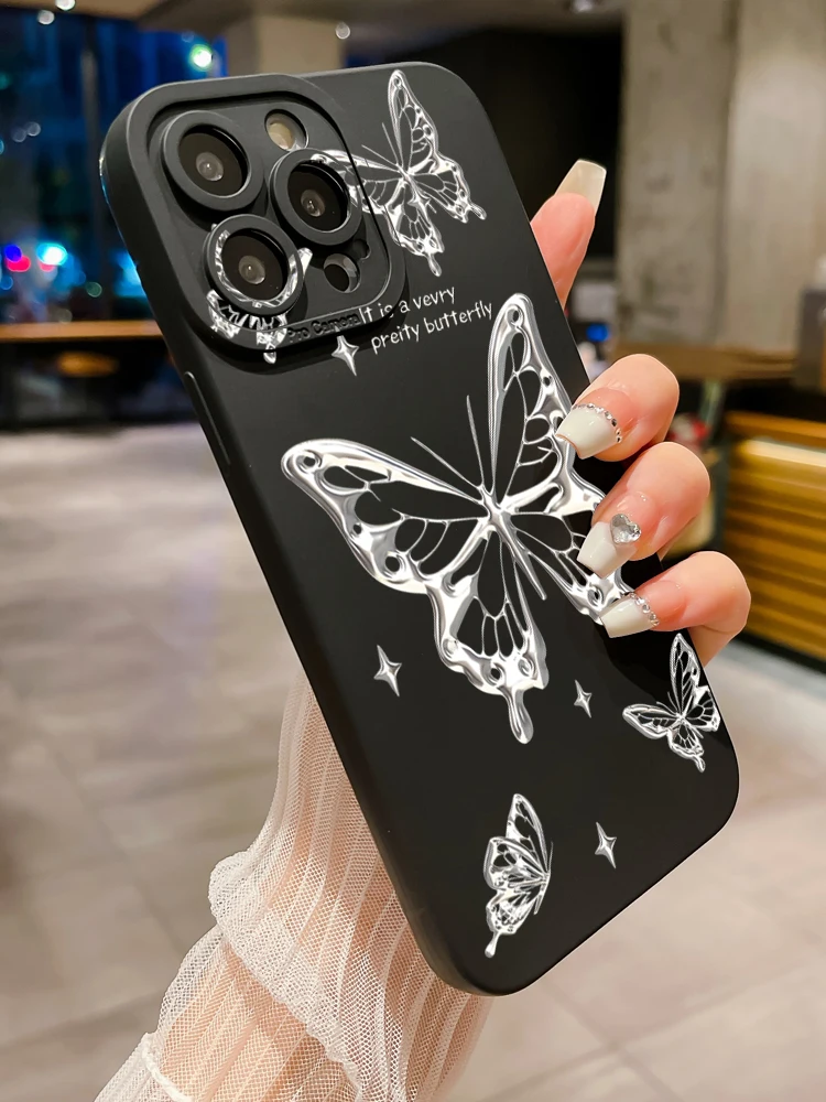 for Samsung Galaxy A15 A05 A35 A55 A14 A24 A34 A54 A33 A53 A73 5G Drawing Butterfly Square Case Cover