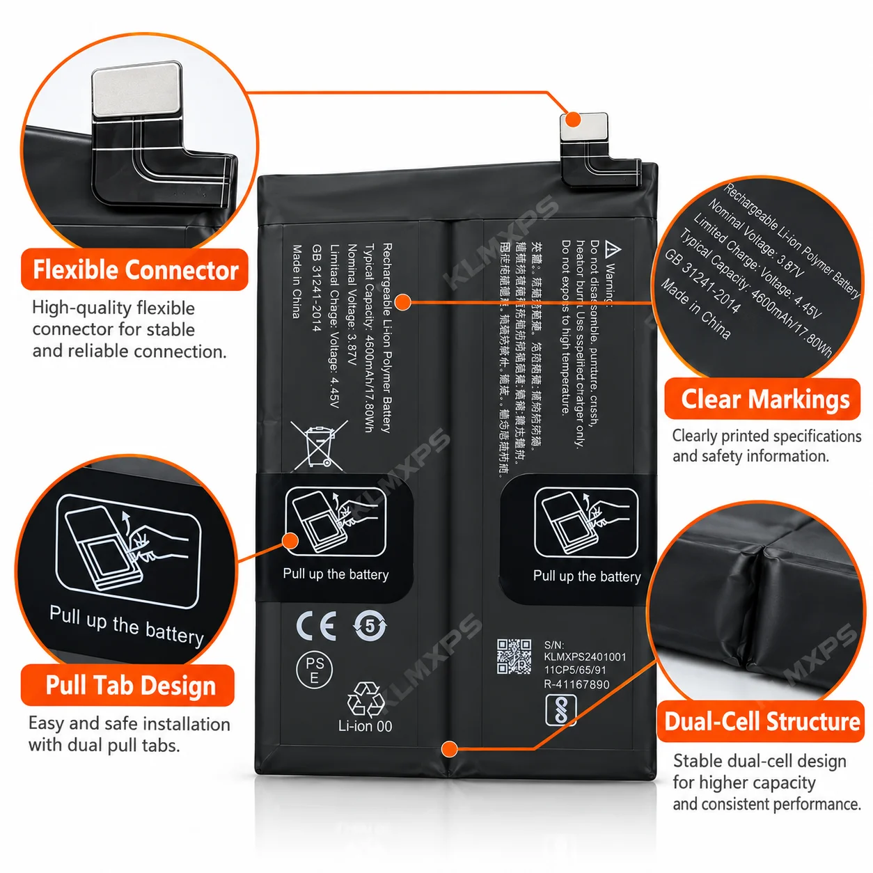 BLP997 4600mAh Battery Replacement For OPPO Reno10 Pro 5G / OnePlus CPH2525 CPH2541 A302OP Li-ion Polymer Phone Battery With Rep